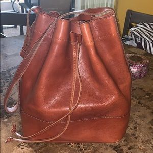 Leather bucket bag